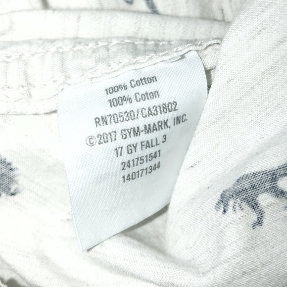 GYMBOREE 3T LONG SLEEVE BUTTON DOWN OFF WHITE DINO - Picture 4 of 6